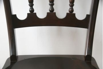 中古　松本民芸家具　#49型A　背もたれの美しいデザインが印象的なワイコムチェア(ダイニングチェア、椅子、イス、板座チェア)(R-066816)