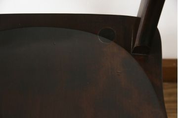 中古　松本民芸家具　#49型A　背もたれの美しいデザインが印象的なワイコムチェア(ダイニングチェア、椅子、イス、板座チェア)(R-066816)