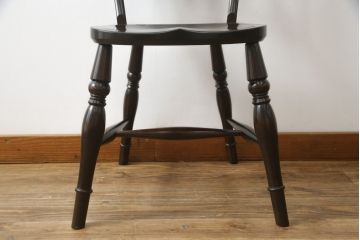 中古　松本民芸家具　#49型A　背もたれの美しいデザインが印象的なワイコムチェア(ダイニングチェア、椅子、イス、板座チェア)(R-066816)
