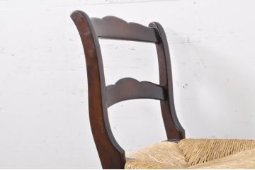 中古　美品　松本民芸家具　#37型　落ち着きのある色味がお洒落なラッシチェア(椅子、イス、チェア、ダイニングチェア)(定価約15万円)(R-066817)