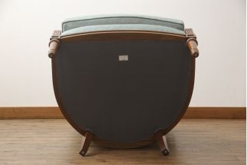 中古　美品　DREXEL HERITAGE(ドレクセルヘリテイジ)　シンプルな柄の上品な1人掛けソファ+オットマンのセット(1人掛けソファ、アームチェア、スツール)(R-066818)