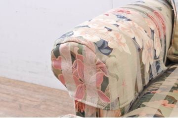 中古　美品!!　DREXEL HERITAGE(ドレクセルヘリテイジ)　クラシカルな佇まいの1人掛けソファ+オットマンのセット(一人掛け、1P、アームソファ、アームチェア、フットスツール)(R-066820)