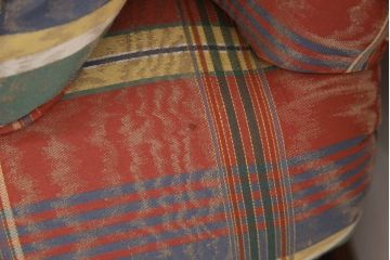 中古　アメリカ輸入モデル　DREXEL HERITAGE(ドレクセルヘリテイジ)　アメリカンクラシックなチェック柄が目を引く2人掛けソファ(ラブソファ、二人掛けソファ、2P、アームソファ)(R-066822)