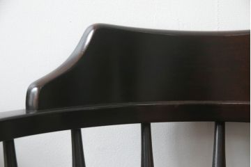 中古　美品!!　北海道民芸家具　HM630　格好良い佇まいが魅力のキャプテンチェア3脚セット(肘掛け椅子、アームチェア、イス、板座チェア、ダイニングチェア)(R-066825)