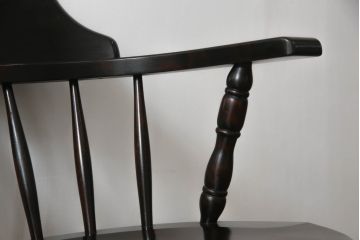 中古　美品!!　北海道民芸家具　HM630　格好良い佇まいが魅力のキャプテンチェア3脚セット(肘掛け椅子、アームチェア、イス、板座チェア、ダイニングチェア)(R-066825)