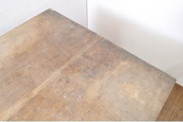 和製アンティーク　極厚天板　重厚感のある佇まいが魅力的な両面使いできる作業台(テーブル、デスク、机、在宅用、在宅ワーク)(R-066831)