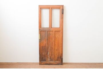 アンティーク建具　ペイント仕上げ限定　レトロな雰囲気漂う扉1枚(木製扉、ガラス扉、ドア)(R-066848)