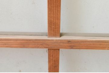 アンティーク建具　古い木味が趣のあるガラス窓4枚セット(引き戸、ガラス戸)(R-066849)