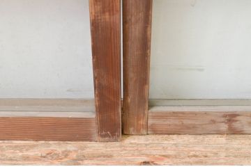 アンティーク建具　古い木味が趣のあるガラス窓4枚セット(引き戸、ガラス戸)(R-066849)