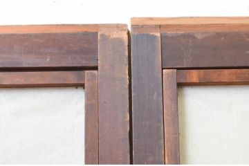 アンティーク建具　特注　上手物!!　裏障子付き　和の空間を演出する真鍮(しんちゅう)鋲の万本格子戸4枚セット(引き戸、障子戸)(R-066852)