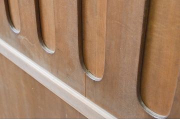 アンティーク建具　特注　上手物!!　和の空間を演出する無双付き格子戸4枚セット(引き戸、帯戸)(R-066854)