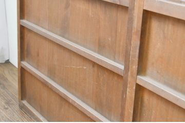 アンティーク建具　特注　上手物!!　和の空間を演出する無双付き格子戸4枚セット(引き戸、帯戸)(R-066854)