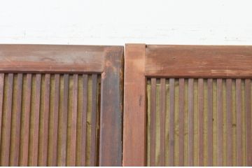 アンティーク建具　和の風情が感じられる裏障子付き格子戸4枚セット(障子戸、引き戸、ガラス帯戸)(R‐066588)