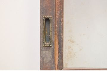 アンティーク建具　和の風情が感じられる裏障子付き格子戸4枚セット(障子戸、引き戸、ガラス帯戸)(R‐066588)