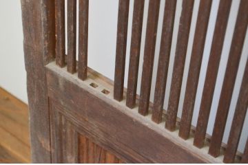 アンティーク建具　和の風情が感じられる裏障子付き格子戸4枚セット(障子戸、引き戸、ガラス帯戸)(R‐066588)