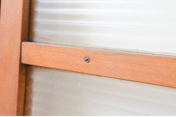 アンティーク建具　昭和レトロ　モールガラス入り　シンプルなデザインのレトロガラス戸4枚セット(引き戸)(R-066857)