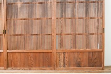アンティーク建具　落ち着いた雰囲気を演出する格子戸4枚セット(引き戸)(R-066858)