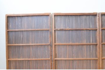 アンティーク建具　落ち着いた雰囲気を演出する格子戸4枚セット(引き戸)(R-066858)