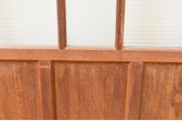 アンティーク建具　大正ロマン　レトロな雰囲気漂うガラス戸2枚セット(引き戸)(R-066859)