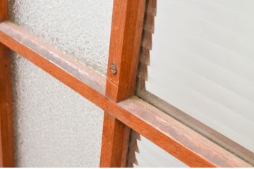 アンティーク建具　大正ロマン　レトロな雰囲気漂うガラス戸2枚セット(引き戸)(R-066859)