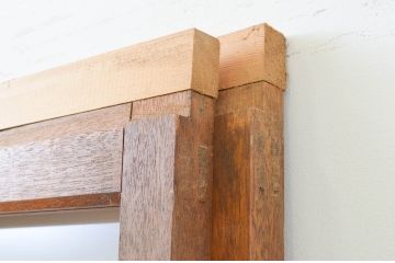 アンティーク建具　大正ロマン　レトロな雰囲気漂うガラス戸2枚セット(引き戸)(R-066859)