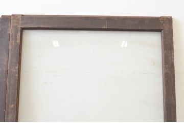 アンティーク建具　腰板欅(ケヤキ)材　店舗用にお勧め　背の高い大判ガラス戸2枚セット(引き戸)(R-066860)