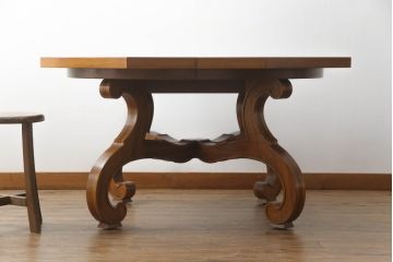 中古　DREXEL HERITAGE(ドレクセルヘリテイジ)　ESPERANTO(エスペラント)　八角形天板がお洒落なエクステンションテーブル(ダイニングテーブル、食卓、4人掛け、6人掛け、ドローリーフテーブル、オクタゴンテーブル、拡張式テーブル)(R-066887)