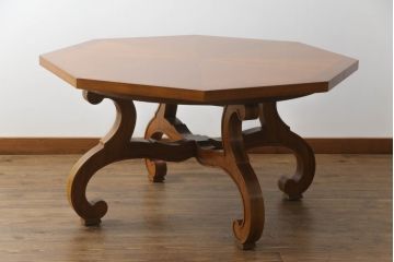 中古　DREXEL HERITAGE(ドレクセルヘリテイジ)　ESPERANTO(エスペラント)　八角形天板がお洒落なエクステンションテーブル(ダイニングテーブル、食卓、4人掛け、6人掛け、ドローリーフテーブル、オクタゴンテーブル、拡張式テーブル)(R-066887)
