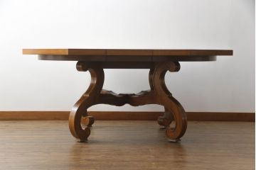 中古　DREXEL HERITAGE(ドレクセルヘリテイジ)　ESPERANTO(エスペラント)　八角形天板がお洒落なエクステンションテーブル(ダイニングテーブル、食卓、4人掛け、6人掛け、ドローリーフテーブル、オクタゴンテーブル、拡張式テーブル)(R-066887)
