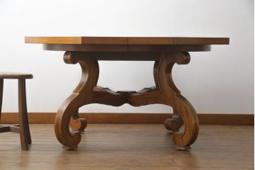 中古　DREXEL HERITAGE(ドレクセルヘリテイジ)　ESPERANTO(エスペラント)　八角形天板がお洒落なエクステンションテーブル(ダイニングテーブル、食卓、4人掛け、6人掛け、ドローリーフテーブル、オクタゴンテーブル、拡張式テーブル)(R-066887)