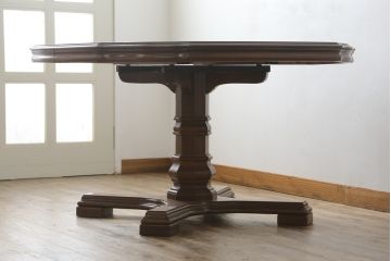 中古　DREXEL HERITAGE(ドレクセルヘリテイジ)　Grand Villa(グランドヴィラ)　上品なデザインのエクステンションテーブル(ダイニングテーブル、拡張式テーブル、食卓、2人掛け、4人掛け、6人掛け)(定価約60万円)(R-066888)