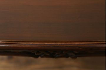 和製ビンテージ　オールドカリモク(karimoku)　domani(ドマーニ)　LouisXV(ルイXV)シリーズ　小振りなサイズが使いやすい!!ロココ調の優美なデザインが魅力のダイニングテーブル(2人掛け、4人掛け、食卓、オーバル型、ヴィンテージ)(定価約50万円)(R-066890)
