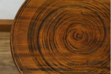和製ビンテージ　民芸家具　温かい木の温もり溢れるスツール　(R-066895)