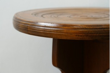 和製ビンテージ　民芸家具　温かい木の温もり溢れるスツール　(R-066895)