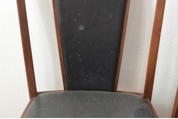 イタリアビンテージ　マホガニー材　合皮　洗練された佇まいが魅力のダイニングチェア3脚セット(椅子、イス、ヴィンテージ)(R-066896)