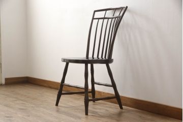 中古　美品　松本民芸家具　すっきりとした佇まいが魅力のバードケージチェア(ダイニングチェア、板座チェア、椅子、イス)(定価約13万円)(R-066897)
