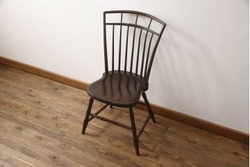 中古　美品　松本民芸家具　すっきりとした佇まいが魅力のバードケージチェア(ダイニングチェア、板座チェア、椅子、イス)(定価約13万円)(R-066897)