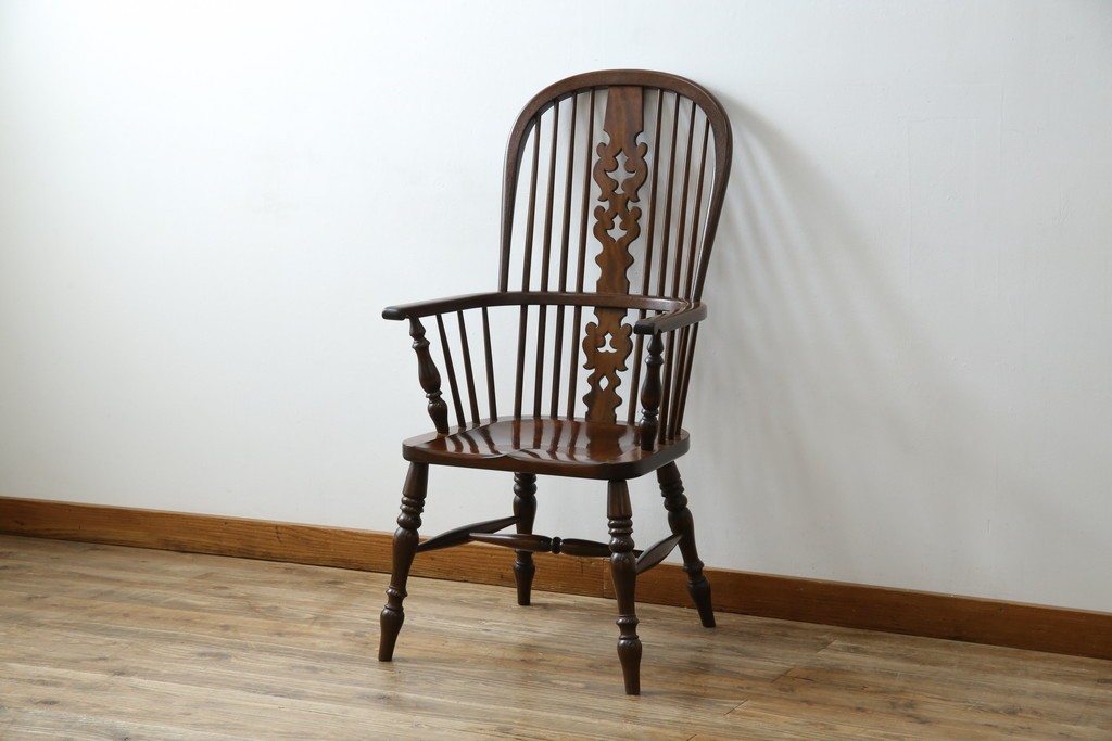 中古　松本民芸家具　#44A型　シックな色合いとクラシカルな佇まいが魅力のウィンザーチェア　定価約20万円　(R-066898)