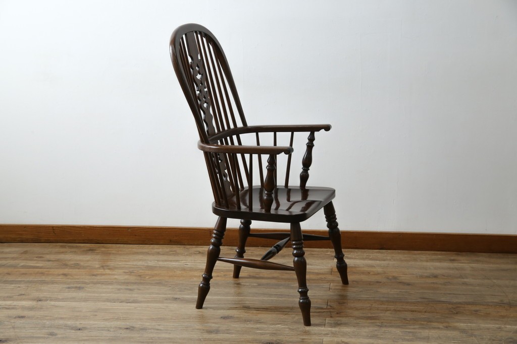 中古　松本民芸家具　#44A型　シックな色合いとクラシカルな佇まいが魅力のウィンザーチェア　定価約20万円　(R-066898)