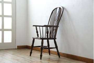 中古　松本民芸家具　#44A型　シックな色合いとクラシカルな佇まいが魅力のウィンザーチェア　定価約20万円　(R-066898)