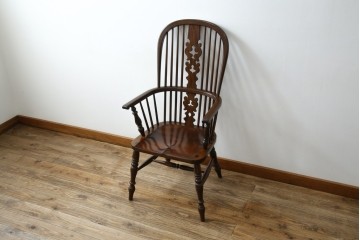 中古　松本民芸家具　#44A型　シックな色合いとクラシカルな佇まいが魅力のウィンザーチェア　定価約20万円　(R-066898)