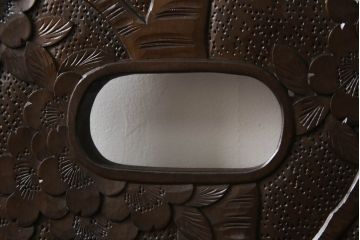 和製ビンテージ　軽井沢彫り　和モダンな佇まいが魅力のダイニングチェア(板座チェア、椅子、イス、ヴィンテージ)(R-066902)