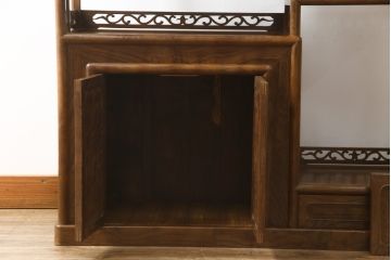 和製ビンテージ　指物工芸家具　桑材　上質な和の空間づくりにおすすめの飾り棚(茶棚、戸棚、収納棚、違い棚、ヴィンテージ)(R-066904)