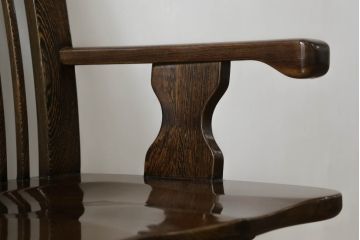 中古　鉄刀木(タガヤサン)　美しい杢目が目を惹くダイニングチェア2脚セット(板座チェア、椅子、イス)(R-066910)
