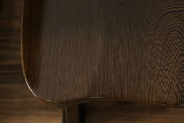 中古　鉄刀木(タガヤサン)　美しい杢目が目を惹くダイニングチェア2脚セット(板座チェア、椅子、イス)(R-066910)
