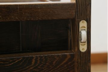 中古　鉄刀木(タガヤサン)　美しい杢目が目を惹く収納付き板座チェア2脚セット(ダイニングチェア、椅子、イス)(R-066911)