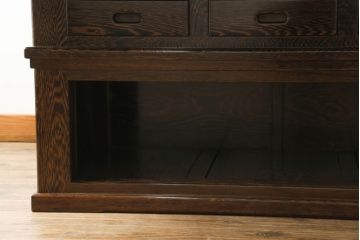 中古　鉄刀木(タガヤサン)　2wayでフレキシブルに使える!!美しい杢目が目を惹く囲炉裏テーブル(木製火鉢、関西火鉢、長火鉢、ダイニングテーブル、6人掛け、食卓、座卓、センターテーブル、ローテーブル)(R-066912)