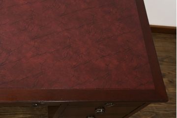 中古　神戸洋家具　メープル不二屋(MAPULE FUJIYA)　上品で洗練された佇まいが魅力の両袖デスク(両袖机、ニーホールデスク、ワークデスク、オフィスデスク、在宅用、在宅ワーク用)(定価約48万円)(R-066913)