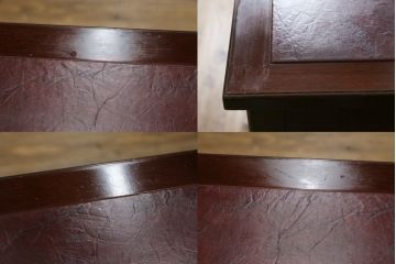 中古　神戸洋家具　メープル不二屋(MAPULE FUJIYA)　上品で洗練された佇まいが魅力の両袖デスク(両袖机、ニーホールデスク、ワークデスク、オフィスデスク、在宅用、在宅ワーク用)(定価約48万円)(R-066913)