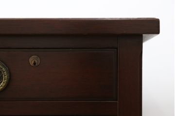 中古　神戸洋家具　メープル不二屋(MAPULE FUJIYA)　上品で洗練された佇まいが魅力の両袖デスク(両袖机、ニーホールデスク、ワークデスク、オフィスデスク、在宅用、在宅ワーク用)(定価約48万円)(R-066913)
